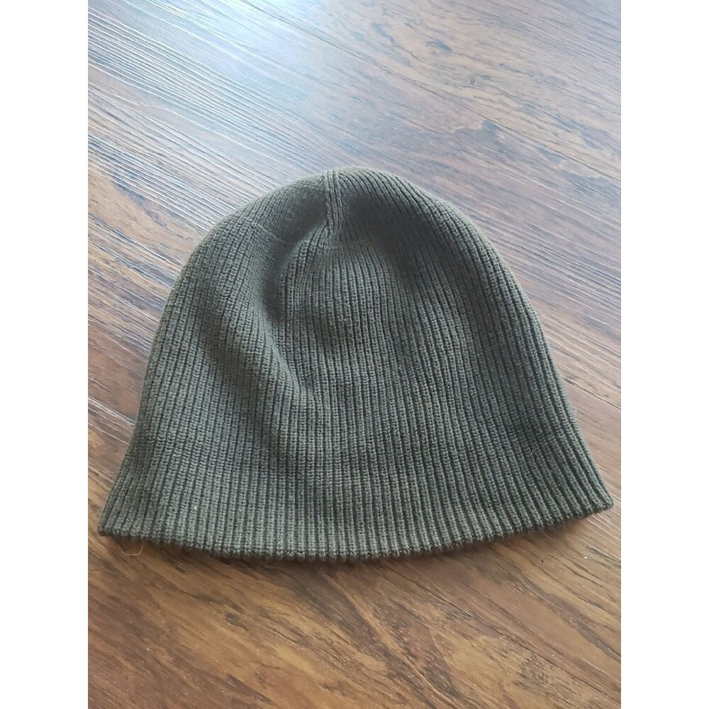 Buck Mason Mens Brown Ribbed Knit Beanie Cotton Cashmere Wool